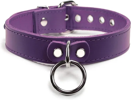 Vista 10 de VP Leather Meraux Collar – Top Grain Leather & Soft Lambskin - Adjustable - Nickel Plated Buckles, Eyelets, Studs & O-ring