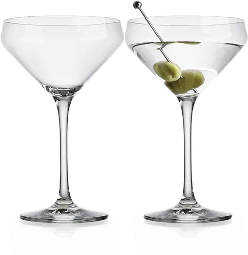 Vista 5 de Juego de 4 Copas de Martini de Glaver's, Copas de Cóctel de 10.5 Onzas con Pie de Margarita, para Bar, Martinis, Cosmopolitan, Gimlet, Envase