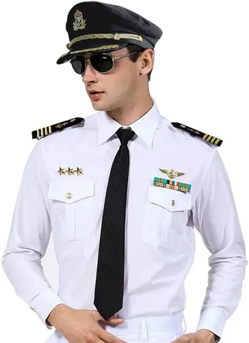 Vista 3 de Ibeauti Gorra unisex ajustable para adultos, disfraz de capitán Almirante, gorra de marinero para cosplay