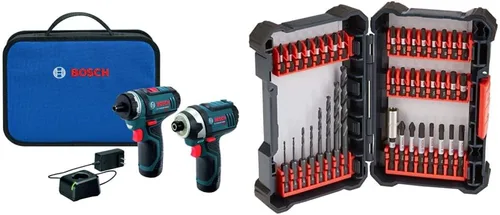 Vista 8 de Bosch Juego de 40 piezas DDMS40 con kit combinado de herramientas eléctricas Bosch CLPK22-120 - Juego de herramientas inalámbricas de 12 voltios