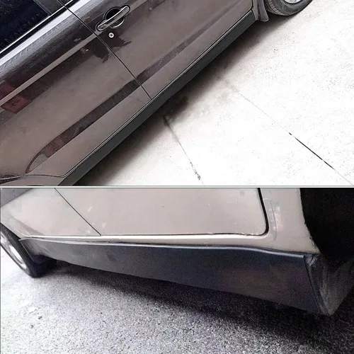 Vista 4 de muekzru 2 faldas laterales universales de 7.2 x 5.1 pulgadas para automóviles, faldas laterales universales de goma antiarañazos, protectores
