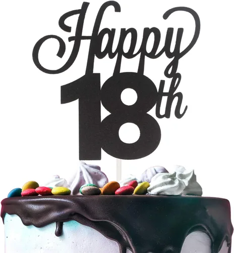 Vista 79 de LINGTEER - Decoración para pastel con texto "Happy Birthday 100", color negro