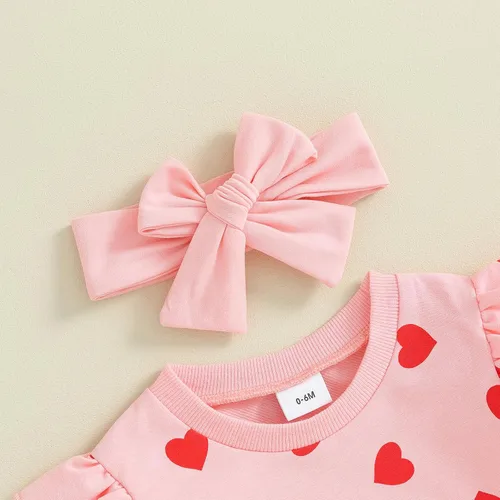 Vista 3 de Conjunto de 2 piezas para bebé, niña, niño, manga larga, arcoíris, con pantalones de leopardo, ropa de invierno y primavera