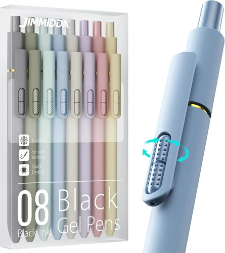 Vista 15 de 16 bolígrafos de gel negros - 0.7mm de punta media, bolígrafos de tinta negra Escritura suave - Bolígrafo retráctil de secado rápido para hombres