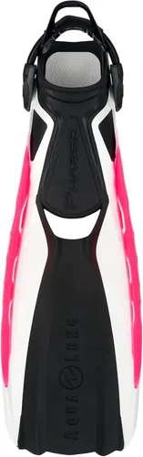 Vista 11 de Aqualung Phazer Dive Fins Tri-Material Open-Heel Scuba Diving Swim Fins w/Wave Rib Technology, Hydro Power Vent Negro/Negro