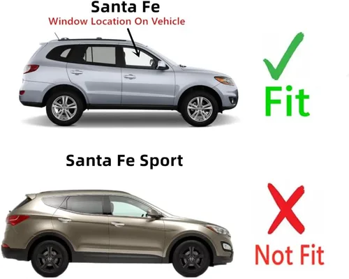 Vista 3 de Vidrio de puerta delantera derecha del pasajero para puerta delantera compatible con modelos Hyundai Santa Fe 2007-2012