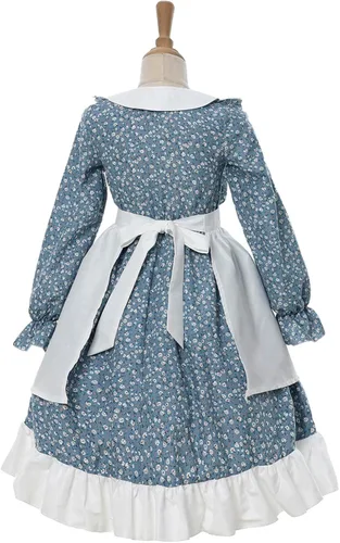 Vista 5 de Nuoqi Vestidos pioneros para niñas, disfraz colonial de Laura Ingalls Wilder