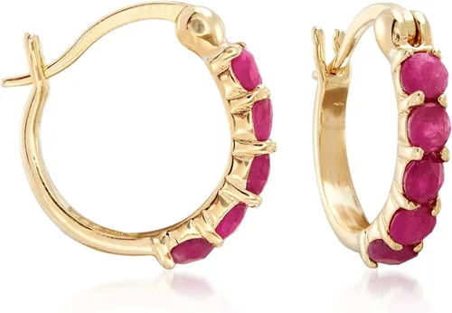 Vista 3 de Ross-Simons Three Pair Gemstone Huggie Hoop Earrings