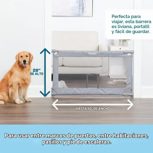 Vista 3 de Carlson - Puerta extensible extra ancha para perros de 27.5 a 50 pulgadas con puerta pequeña para mascotas, puerta de malla para mascotas