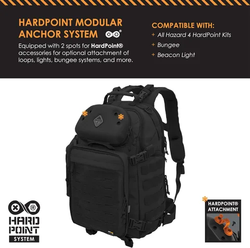 Vista 3 de HAZARD 4 Puente levadizo: mochila modular de retención de engranajes Negro