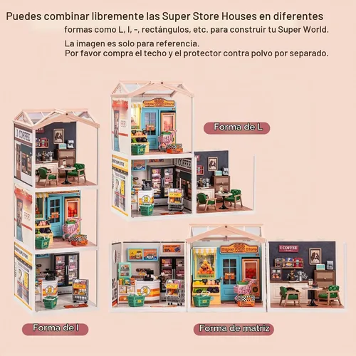 Vista 4 de Rolife Bloques de construcción LED para adultos, juegos de construcción de juguetes 1:24, kits de construcción de modelos, kits de casa de muñecas