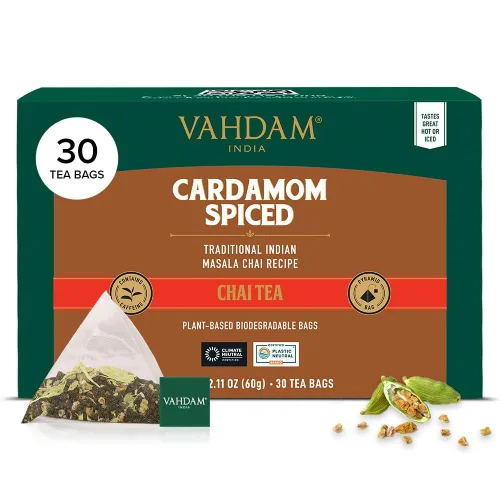 Vista 34 de VAHDAM - Bolsas de té negro Assam (100 unidades) con alto contenido de cafeína, sin gluten, bolsas de té de hojas sueltas enteras Fuertes