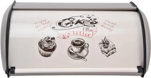 Vista 5 de Caja de pan de gran capacidad, lindo patrón, rollo de puerta, pan, almacenamiento de pan, para panadería doméstica