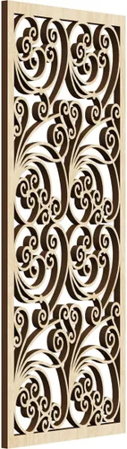 Vista 127 de 9 3/8"W x 24 3/8"H x 1/4"T Marilla Decorativos Paneles de Pared de Madera Calado, Abedul