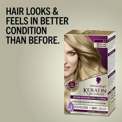 Vista 51 de Schwarzkopf Keratin - Tinte para el cabello rubio, 7.0 rubio ceniza oscuro, coloración permanente de calidad profesional, sistema de refuerzo