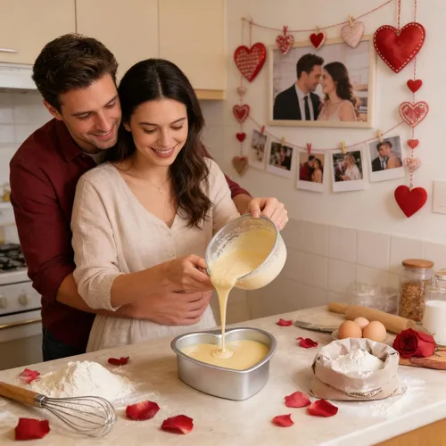 Vista 6 de Juego de 2 moldes de aluminio con forma de corazón de 4 y 6 pulgadas con parte inferior extraíble para hornear postres románticos