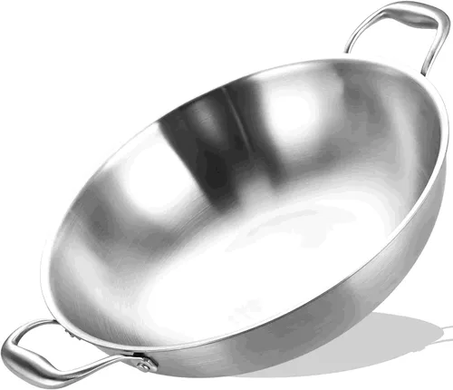 Vista 7 de LOLYKITCH Wok de acero inoxidable de tres capas de 10 pulgadas con tapa, olla de cocción de inducción de 2.5 cuartos de galón, apta