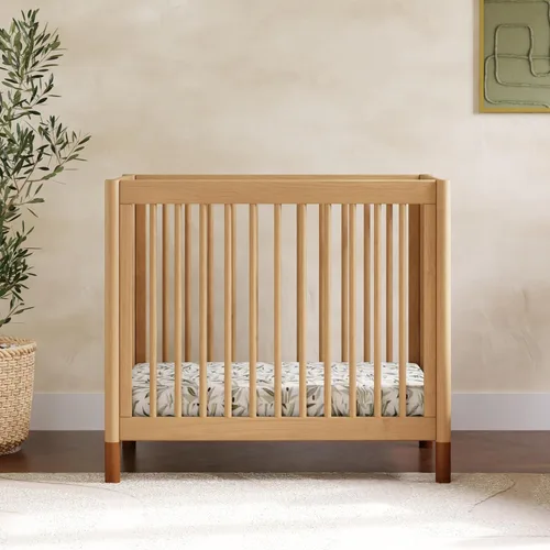 Vista 4 de Babyletto Gelato - Mini cuna 4 en 1, miel con pies de cuero vegano 2-Miel con Pies de Cuero Bronceado Veg