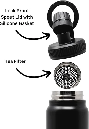 Vista 5 de MagSafe - Botella de agua de acero inoxidable aislada de 24 onzas compatible con iPhone + adaptador de montaje para teléfono iPhone – Botella