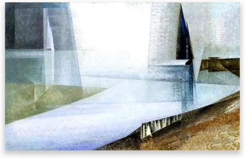 Vista 7 de Rega III de Lyonel F/Lienzo enmarcado famoso arte de pared/reproducción de pintura al óleo/impresión en lienzo/imagen abstracta para sala de estar