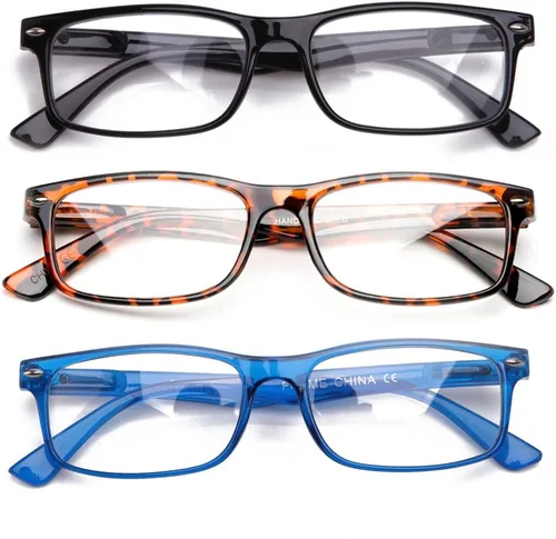 Vista 25 de Newbee Fashion Lentes transparentes Marco Rectángulo Marco Sin Prescripción Falso Gafas Paquete de 2 bambú negro y marrón