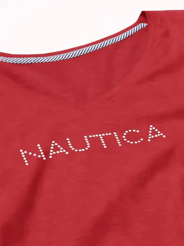 Vista 4 de Nautica Camiseta de mujer Easy Comfort Supersoft 100% algodón con logotipo clásico