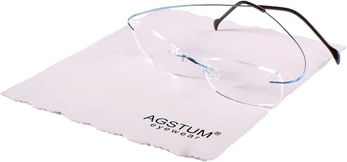 Vista 5 de Agstum Marco flexible sin marco de titanio sin bisagras, lentes ópticos transparentes