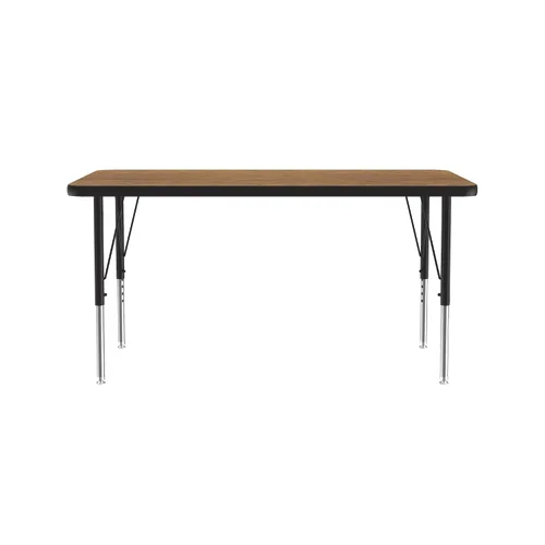 Vista 3 de Correll Econoline AM2448-REC-06 - Mesa de actividades para el aula, rectangular de 24 x 48 pulgadas, parte superior de melamina de roble medio