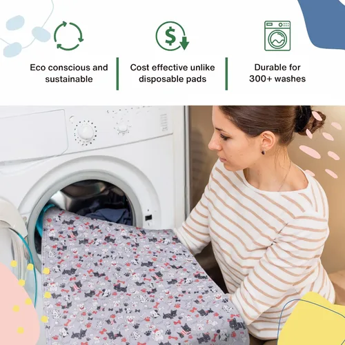 Vista 5 de Caldwell's Pet Supply Co. Almohadillas para orinal de 18 x 24 pulgadas, almohadillas lavables para orina para perros, tapete reutilizable para orina