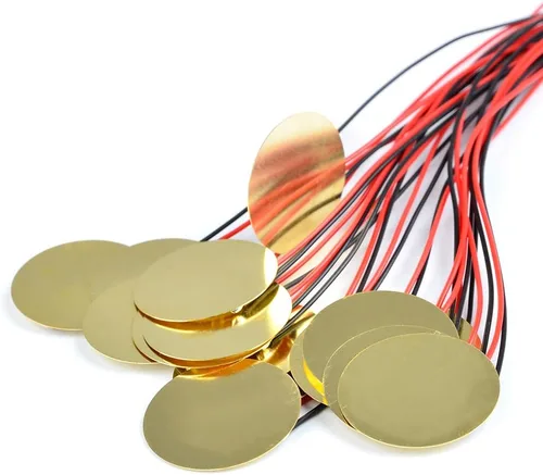 Vista 4 de TIMESETL 15pcs Piezo Pickup 1.063 in Piezo Amplificadores Discos con 13" Cables para Guitarra Acústica Tambor
