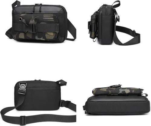 Vista 3 de Mochila cruzada para el pecho, riñonera cruzada para exteriores, senderismo, viajes, correr