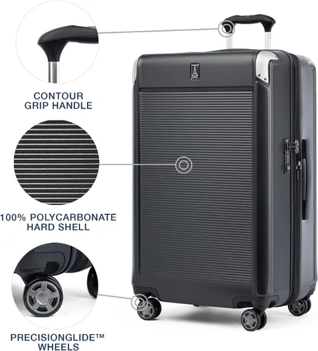 Vista 3 de Travelpro Platinum Elite - Equipaje de rueda giratoria extensible con costado duro, con cerradura TSA, maleta de policarbonato de carcasa dura