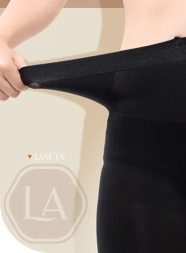 Vista 4 de LASETA Medias para mujer, 120D, con control superior, pantimedias opacas para invierno, 2 pares