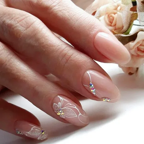 Vista 28 de Uñas postizas a presión marrón café, uñas postizas medianas de almendra, color sólido, cobertura completa, uñas postizas artificiales brillantes