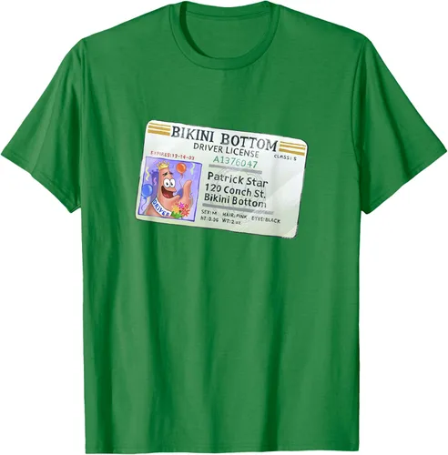Vista 4 de SpongeBob SquarePants Camiseta con logotipo de Patrick Star Driver License King, Negro