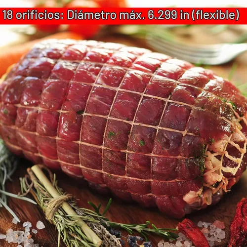 Vista 2 de Rollo de red de carne de 16.4 ft, tamaño 18, carne ahumada elástica de aves de corral, malla de jamón para carne de carnicero, rollo de red