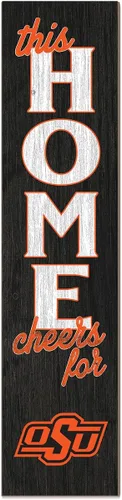 Vista 55 de KH Sports Fan Letrero de Alabama Crimson Tide This Home Cheers for Porch Leaner, 11 x 46 pulgadas, carmesí de marea carmesí; muestra tu espíritu