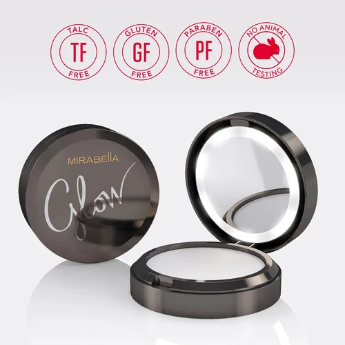 Vista 5 de Mirabella Beauty - Polvo de maquillaje universal prensado, brillo por Mirabella Beauty, polvo de fijación mate translúcido infundido con ácido