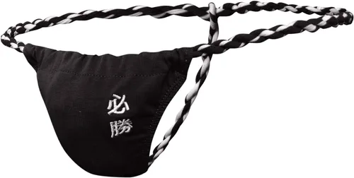 Vista 6 de Tangas de algodón con espalda en T para hombre Sumo G String Low Rise Bikini Briefs Ropa interior Negro