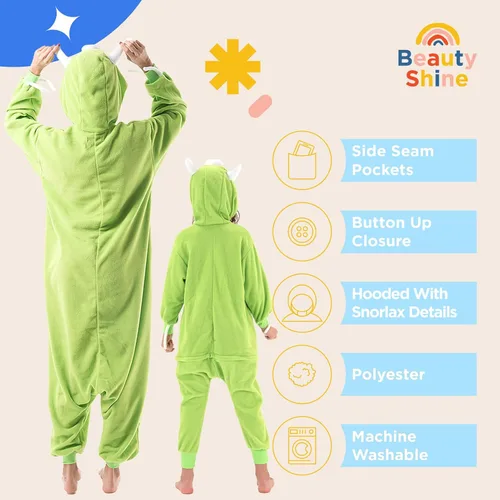 Vista 5 de Beauty Shine Kids Onesie Unisex Child Animal Costume Sleepwear Jumpsuit Christmas Halloween Cosplay Pajamas