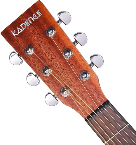 Vista 7 de Kadence Acoustica Series - Guitarra electroacústica de madera (madera de cebra) – Guitarra electroacústica con pastilla, afinador integrado y bolsa