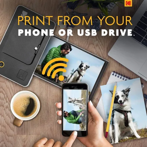 Vista 3 de Kodak Dock & Wi-Fi - Impresora fotográfica instantánea portátil de 4x6 pulgadas, impresiones a todo color de alta calidad - Compatible