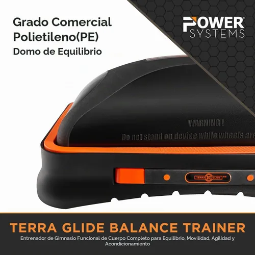 Vista 3 de Terra Glide - Tabla de equilibrio y rodillo para abdominales Entrenador de núcleo inflable con ruedas giratorias y asas emergentes Rueda