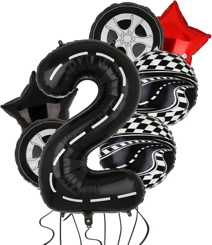 Vista 12 de Paquete de 7 globos con número 1 de 40 pulgadas para decoración de primer Negro 1