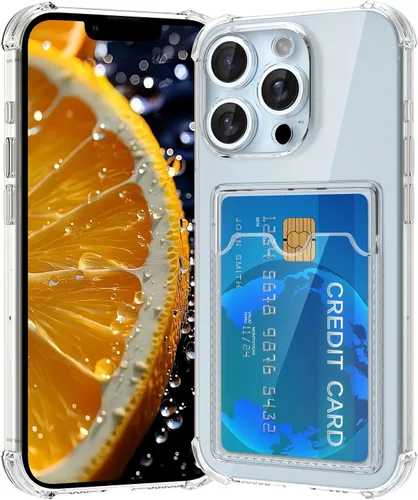 Vista 18 de Funda compatible con iPhone 13 con tarjetero, funda tipo cartera, transparente, delgada, suave, protectora a prueba de golpes, antiarañazos, funda
