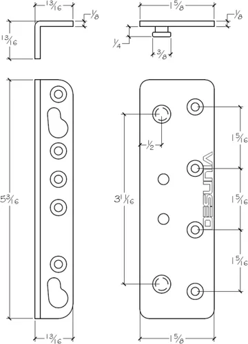 Vista 7 de Juego de 4 soportes de marco de cama sin embutir - Conecta la cabecera y el estribo a los rieles laterales - Tornillos e instrucciones incluidos