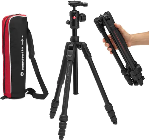 Vista 6 de Manfrotto MKBFRLA4B-BHM Befree Advanced 2N1 - Trípode de viaje con monopie, cerradura de palanca, bolsa de trípode, placa y cabeza esférica incluida