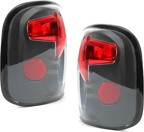Vista 3 de Kojem Luz trasera compatible con Chevy Silverado 1999-2004 y GMC Sierra Stepside Lámparas de freno traseras de plástico con par de bombillas carcasa