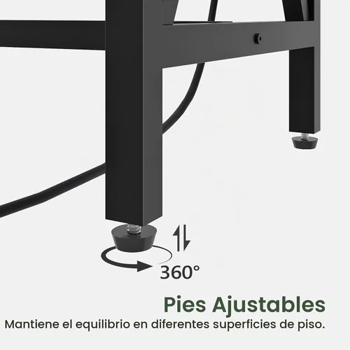 Vista 7 de CHOEZON Mesa de bar de 55 pulgadas, mesa de comedor de cocina con toma de corriente y reposapiés, estilo industrial, para pub, sala de estar, marrón