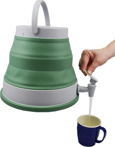 Vista 5 de SAMMART 6L (1.6 galones) transportador de agua portátil, contenedor de agua plegable, cubo de emergencia, almacenamiento de agua al aire libre